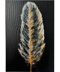 Black touch Feather gold silver elegant paint structured