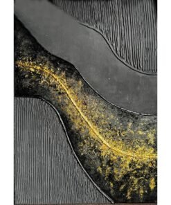 Black touch Abstract gold elegant painting structured