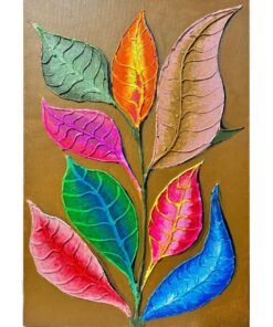 Abstract Leafs nature colorfull paint structured 3D