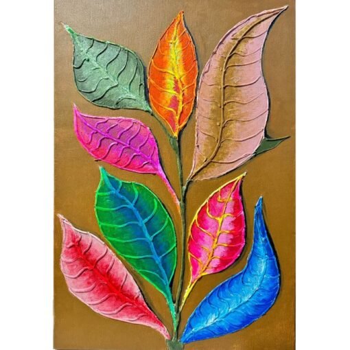 Abstract Leafs nature colorfull paint structured 3D
