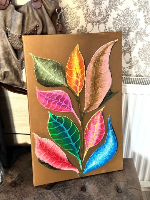 Abstract Leafs nature colorfull paint structured 3D - Image 3