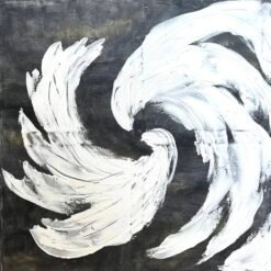 Connection Abstract grey white wall art painting structured