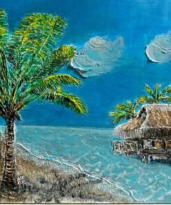 summer beach holiday blue paint structured handmade