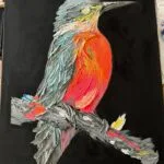 Texture Art Bird nature colorfull handmade paint structured - Image 4