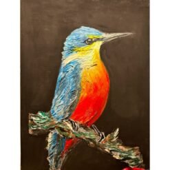 Texture Art Bird nature colorfull handmade paint structured