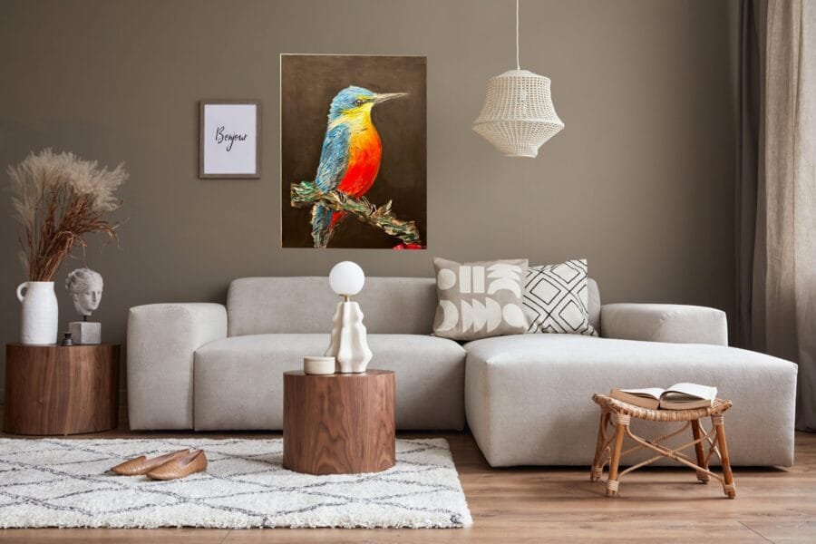 Texture Art Bird nature colorfull handmade paint structured