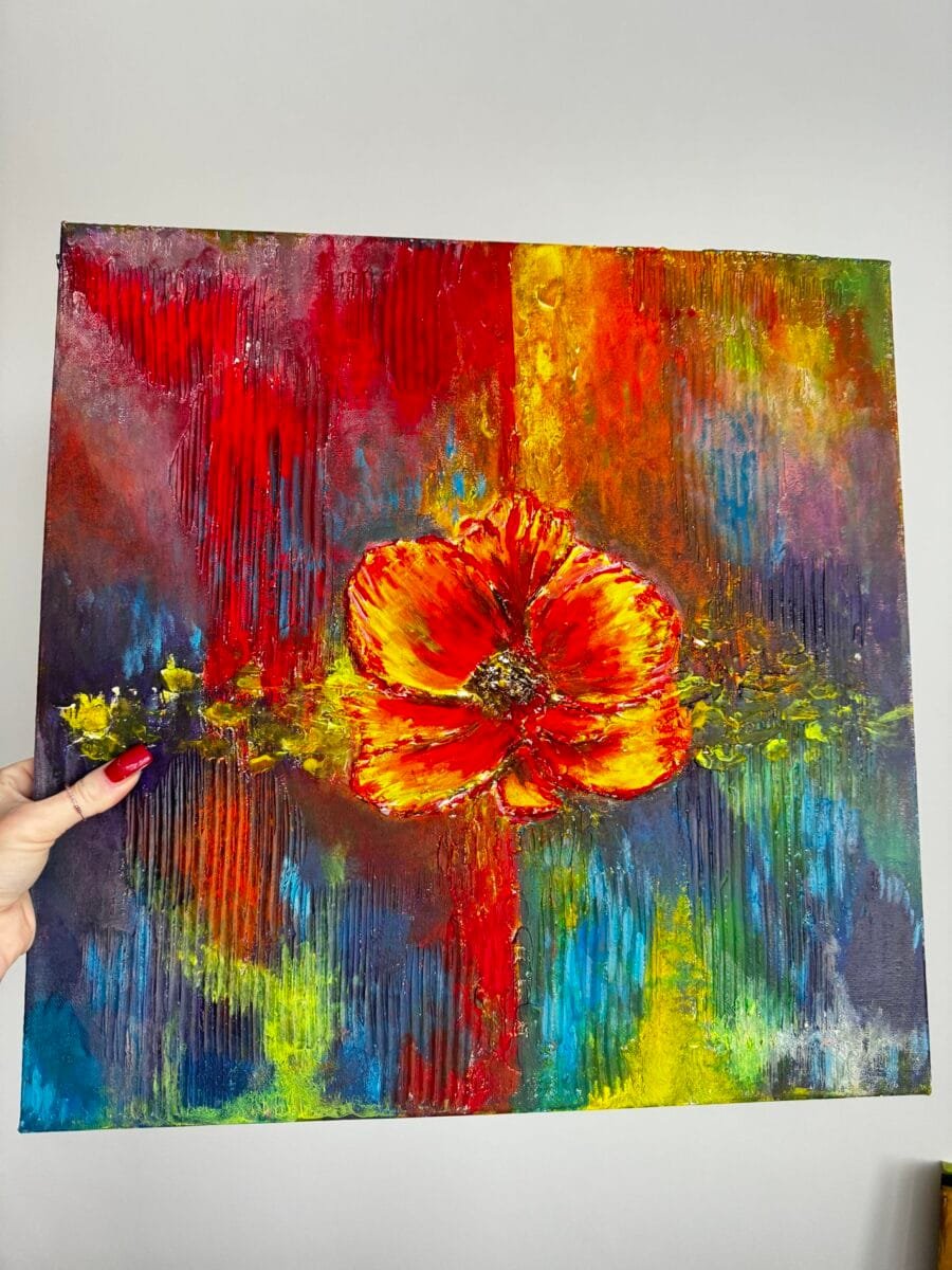 Colorfull Abstract flower magic wall art painting structured