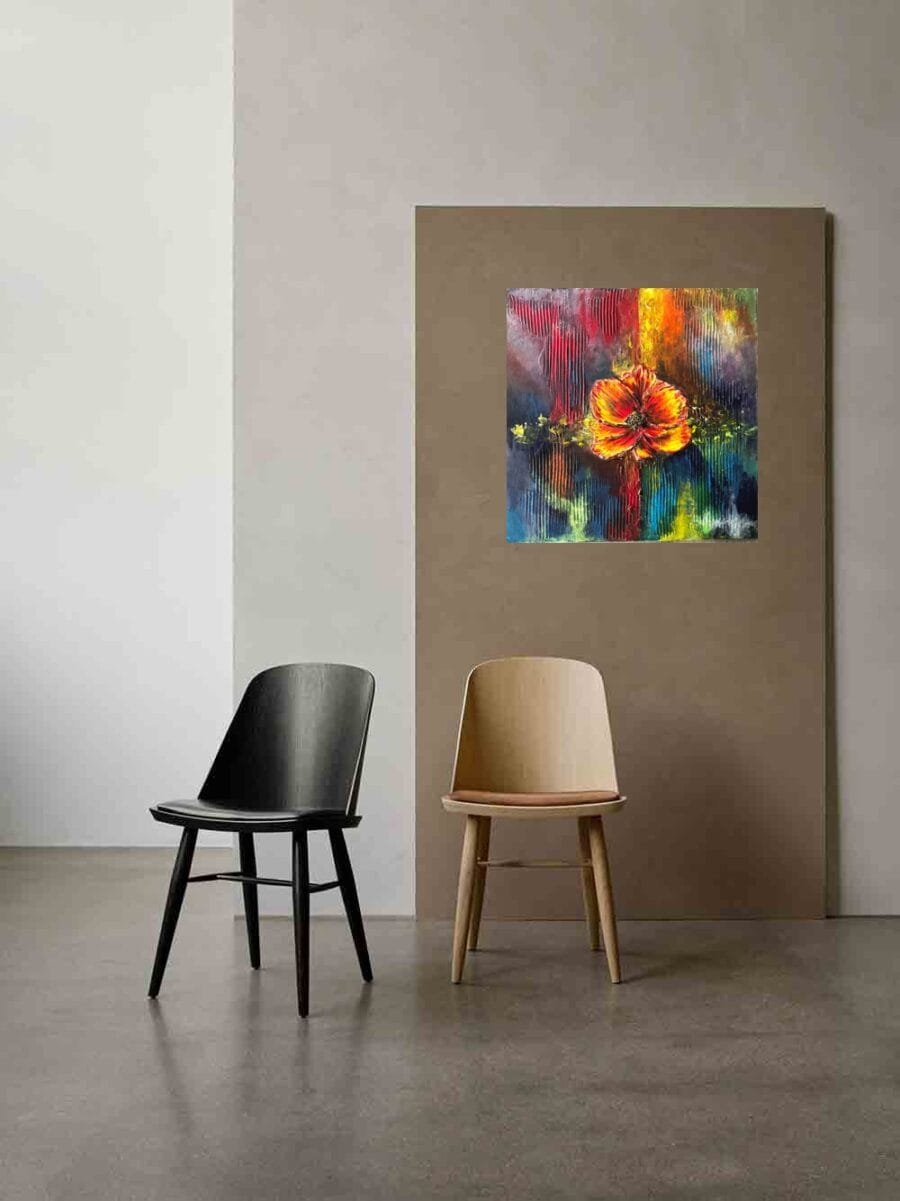 Colorfull Abstract flower magic wall art painting structured