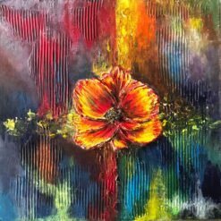 Colorfull Abstract flower magic wall art painting structured