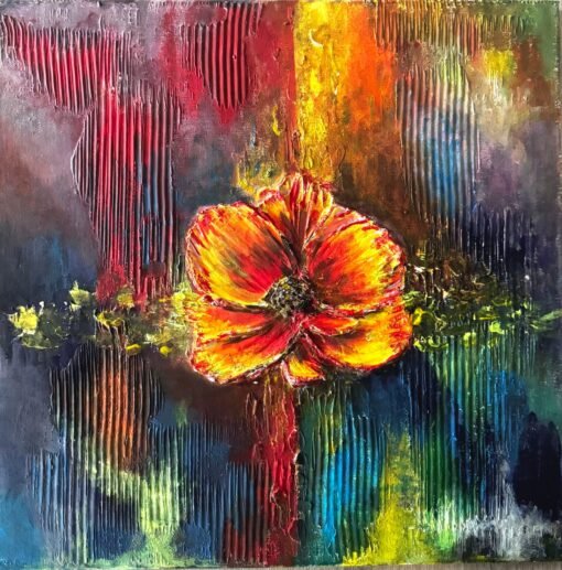 Colorfull Abstract flower magic wall art painting structured