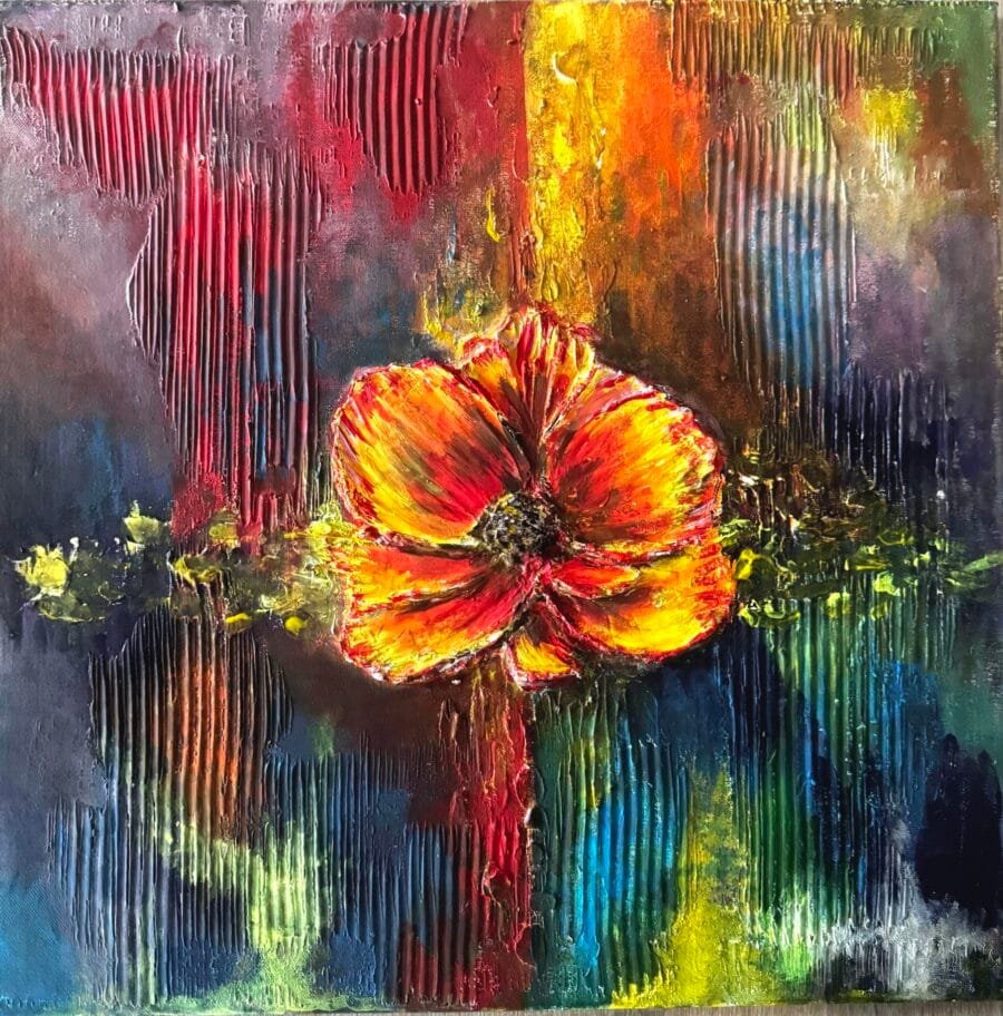 Colorfull Abstract flower magic wall art painting structured