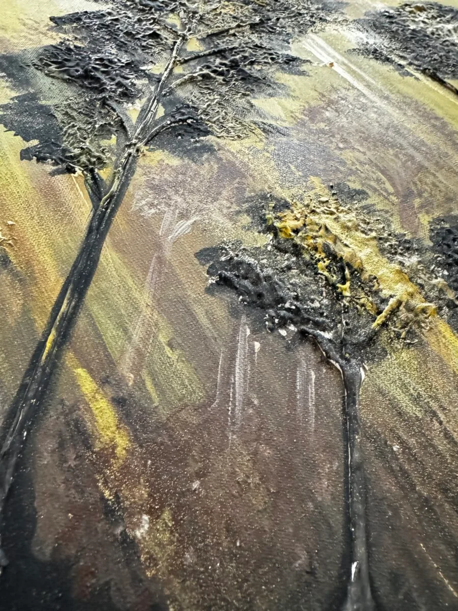 Forest sunrise gold black elegant paint structured - Image 3