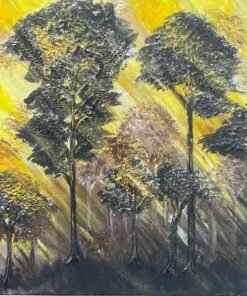 Forest sunrise gold black elegant paint structured