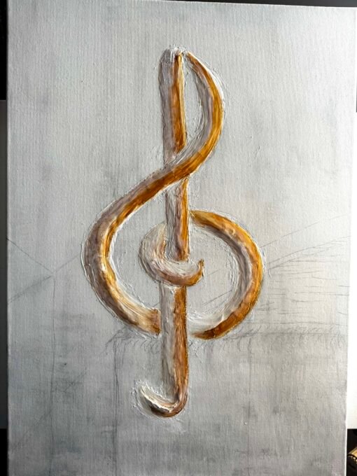 Music key modern abstract gold elegant paint structured - Image 5