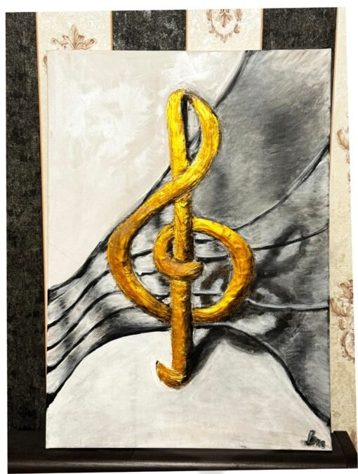 Music key modern abstract gold elegant paint structured - Image 3