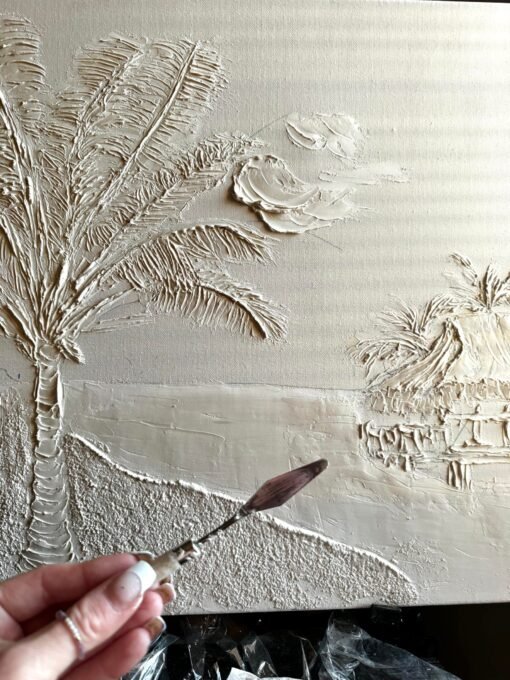 summer beach holiday blue paint structured handmade