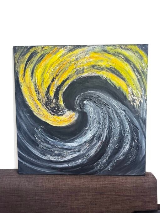 Handmade 3D art Abstract Connection 70x70 wall art painting - Image 4