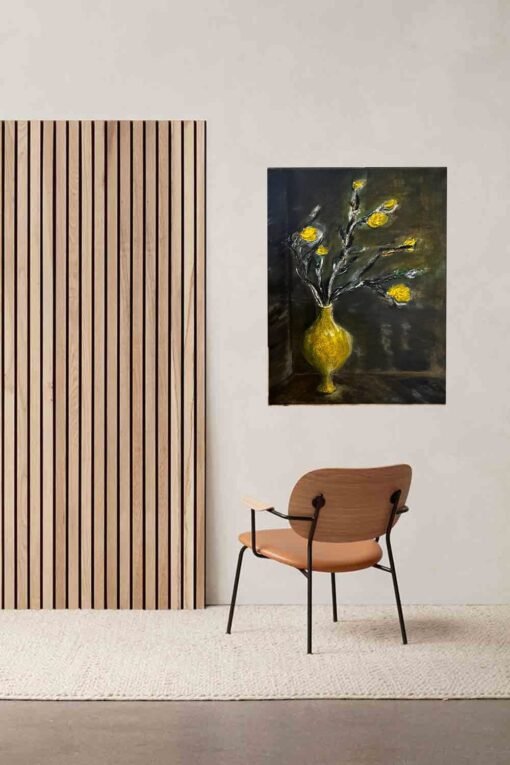 3D handmade wall art acrylic paint Old vase retro structured - Image 2