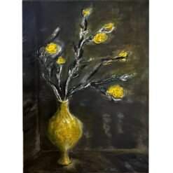 3D handmade wall art acrylic paint Old vase retro structured