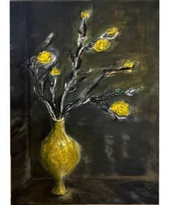 3D handmade wall art acrylic paint Old vase retro structured