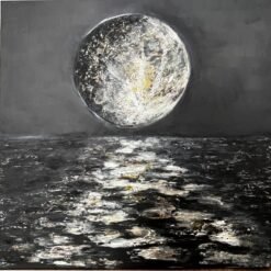 Moonlight Handmade textured art painting universe