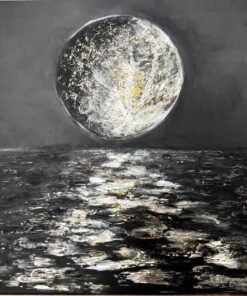 Moonlight Handmade textured art painting universe