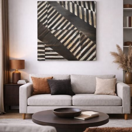 Handmade 3D art Abstract wall art painting geometic 70x70